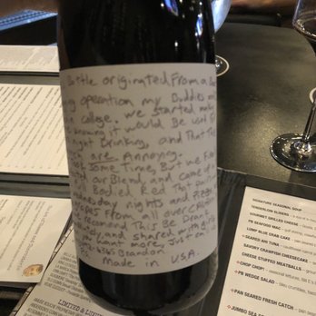 Pour Baby - Hysterical hand written label - Wine Bars Near Me - Mobile, Alabama