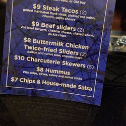Happy hour - food menu