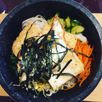 K Restaurant - I had the vegetarian bibimbap. The texture was great, perfect temperature. We asked for kimchi it was delicious and the vegetable dumplings - Korean Near Me - Peabody, Massachusetts
