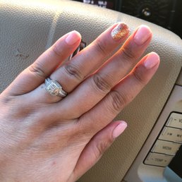 Bubble Bath OPI and Sparkly Ring Finger