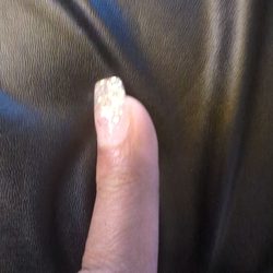 LV Nail & Spa - The tip is lined up with the cuticle on this side but not the other side