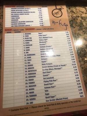 Menu photo 3 Blue Fugu St. Pete Beach, FL