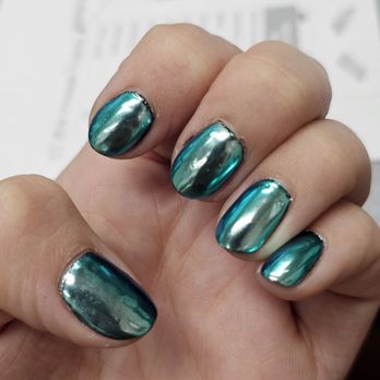 Bliss Nail Lounge - Uneven base, chrome not covering whole nail. - Nail Salons Near Me - Manhattan Beach, California Bliss Nail Lounge - Uneven base, chrome not covering whole nail. - Nail Salons Near Me - Manhattan Beach, California
