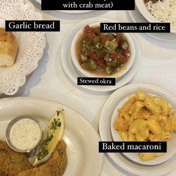 Dooky Chase's Restaurant - Garlic bread, baked Mac N Cheese,Fried Catfish,stewed okra, Red Beans And Rice, fried shrimp stuffed crab, gumbo - Cajun/Creole Near Me - New Orleans, Louisiana