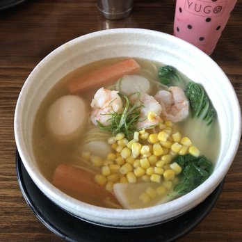 Yugo Ramen - Seafood Ramen (added corn), Pink Seduction Drink. - Ramen Near Me - Newark, California