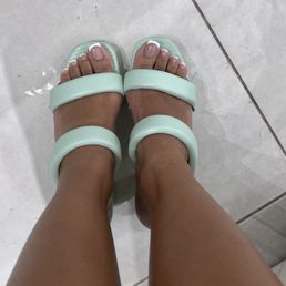 Gel French tip pedicure, acrylic/ over lay on big toes Gel French tip pedicure, acrylic/ over lay on big toes
