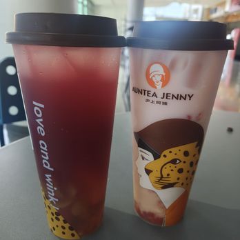 Auntea Jenny - Grape Crystal Jasmine Tea Strawberry Jasmine Fresh Milk Tea Daifuku - Bubble Tea Near Me - Buena Park, California