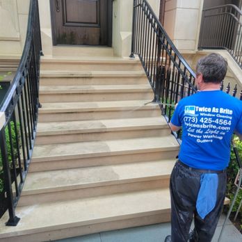 Twice As Brite - Washing Front Steps - Window Washing Near Me - Chicago, Illinois Twice As Brite - Washing Front Steps - Window Washing Near Me - Chicago, Illinois