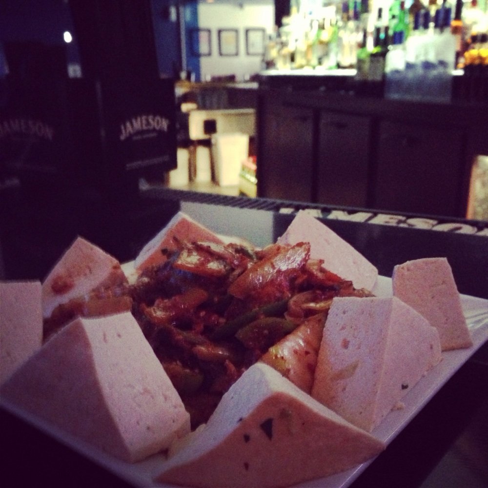 Cafe Bleu - Happy hour tofu kimchi with pork belly. I mean come on! So good! - Sports Bars Near Me - Los Angeles, California Cafe Bleu - Happy hour tofu kimchi with pork belly. I mean come on! So good! - Sports Bars Near Me - Los Angeles, California