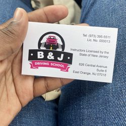 B & J Driving School - The card info.