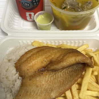 Harbour fish restaurant - Lunch Special: Pescado Frito con Arroz y Papas (Fried Fish Filet w/ Rice & Fries), Sopa de Carne - Seafood Near Me - Mamaroneck, New York Harbour fish restaurant - Lunch Special: Pescado Frito con Arroz y Papas (Fried Fish Filet w/ Rice & Fries), Sopa de Carne - Seafood Near Me - Mamaroneck, New York