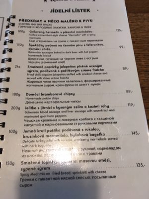 Menu photo 3 Kozlovna U Paukerta Prague, PR