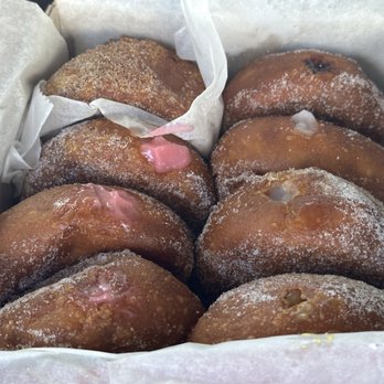 Leonard's Bakery - Mango was the special of the day, white filling is Haupia and the pink is guava. - Bakeries Near Me - Honolulu, Hawaii