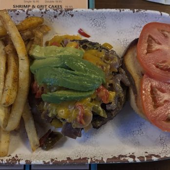 Watershed - Southwest burger with fries - New American Near Me - High Springs, Florida Watershed - Southwest burger with fries - New American Near Me - High Springs, Florida