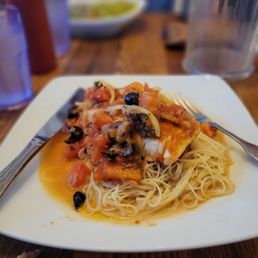 Salmon with capelleni pasta Salmon with capelleni pasta