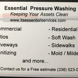 Essential Pressure Washing - Essential Pressure Washing Business Card Back