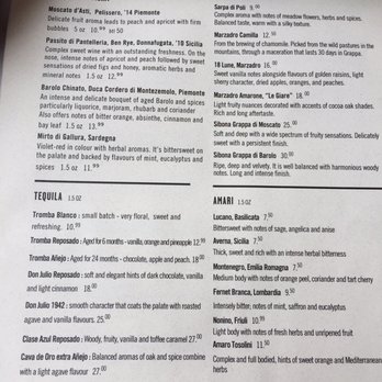 Gusto 101 - Menu 6 drinks - Italian Near Me - Toronto, Ontario