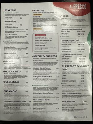 Menu photo 2 El Fresco Mexican Grill Chantilly, VA Menu photo 2 El Fresco Mexican Grill Chantilly, VA