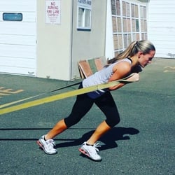 Jackson Athletic Club - Alexis crushing some sled pulls AFTER her session.