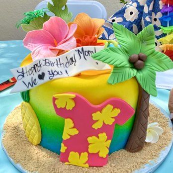 The Crimson Cake - Beautiful luau themed cake - Custom Cakes Near Me - Oceanside, California The Crimson Cake - Beautiful luau themed cake - Custom Cakes Near Me - Oceanside, California