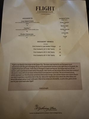 Menu photo 7 Flight A Gathering Place Charlotte, NC