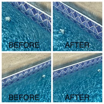 Blast Off Pool Tile Cleaning - Before and After. Easier to see the difference if you zoom in. - Pool Cleaners Near Me - Chico, California