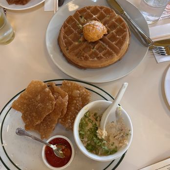 Agnes and Sherman - Crab Rangoon and scallion waffle - Diners Near Me - Houston, Texas