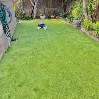 Coronado Turf - My son enjoying the new backyard - Artificial Turf Near Me