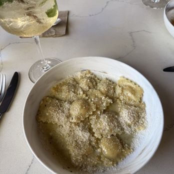Beppe - Ravioli; shrimp, scallop, white wine & clam sauce with Parmesan - New American Near Me - Royal Oak, Michigan