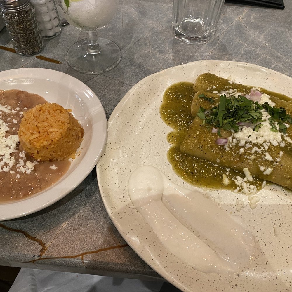 Chicken verde enchiladas.