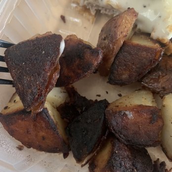 Aloha Stacks - Burnt potatoes that were also stale (prob from being under warmer too long) - Pancakes Near Me - Cerritos, California