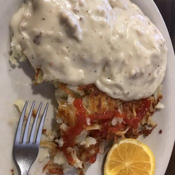 Old Town Cafe - Biscuits, gravy, hash browns. I was so hungry I ate the eggs before I remembered to take a picture. - American Near Me - West Yellowstone, Montana Old Town Cafe - Biscuits, gravy, hash browns. I was so hungry I ate the eggs before I remembered to take a picture. - American Near Me - West Yellowstone, Montana