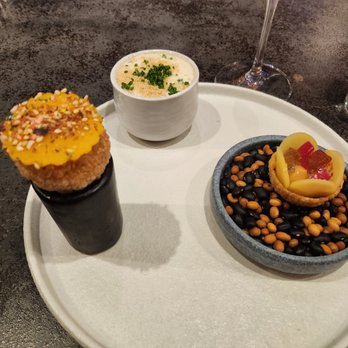 Luthun - First bites: fushka flavor bomb, chicken liver and egg custard - New American Near Me - New York, New York