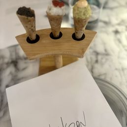 Caviar, hummus, crab cones Caviar, hummus, crab cones