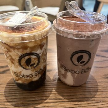 Boba Bliss - Left is Brown Sugar Pearl Fresh Milk - Bubble Tea Near Me - Mountain View, California