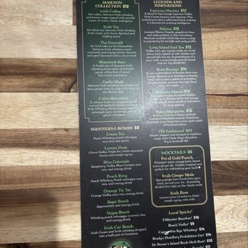 Fitzgerald’s - Drink Menu Aug 2025 - Irish Near Me - Tappahannock, Virginia