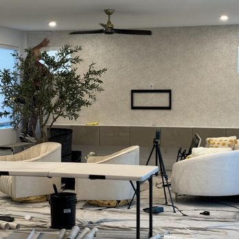 Wallpaper Guru with Brooks - Tv was removed before installing wallpaper - Wallpapering Near Me Wallpaper Guru with Brooks - Tv was removed before installing wallpaper - Wallpapering Near Me