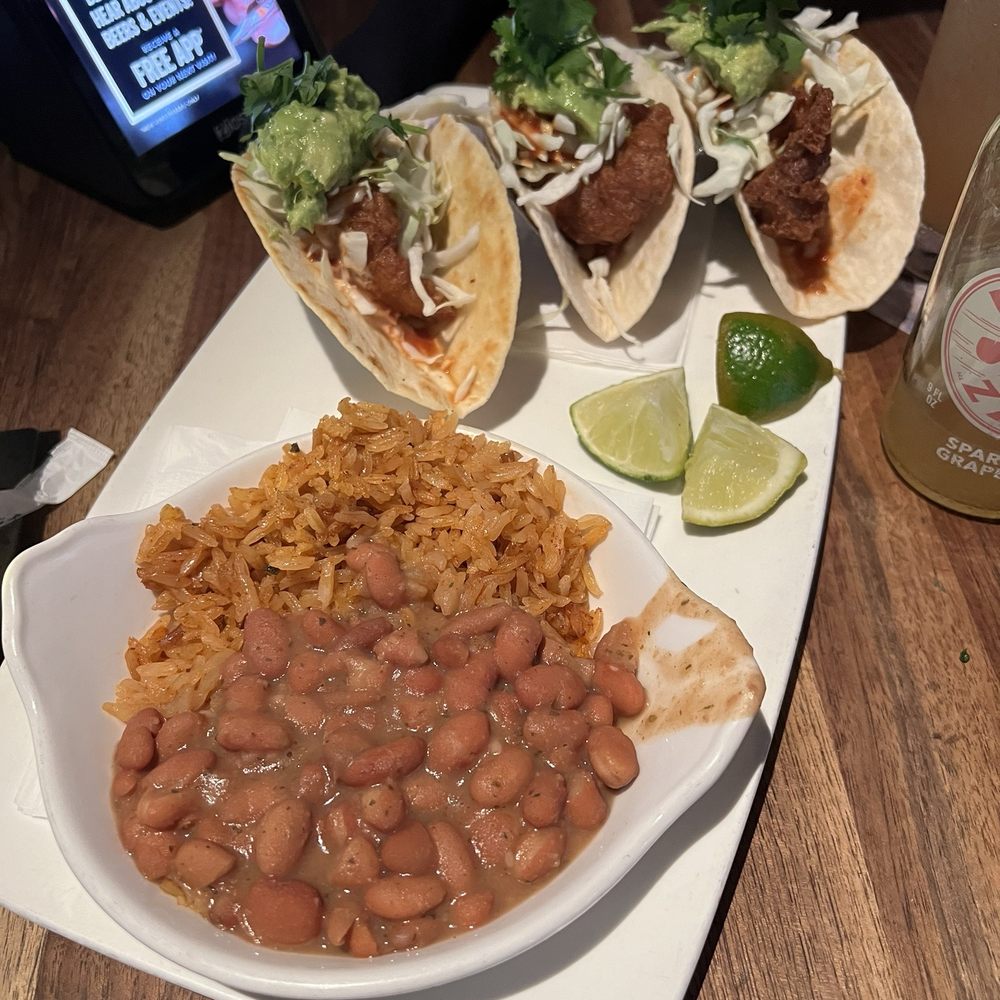 Yard House - Baja fish tacos + rice & beans - New American Near Me - Honolulu, Hawaii Yard House - Baja fish tacos + rice & beans - New American Near Me - Honolulu, Hawaii