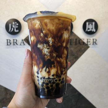 Tiger Sugar - S5 Brown Sugar Milk with Tiger Jelly & Cream Mousse - Bubble Tea Near Me - New York, New York Tiger Sugar - S5 Brown Sugar Milk with Tiger Jelly & Cream Mousse - Bubble Tea Near Me - New York, New York