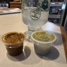 As you can see, the to-go Salsa containers are very tiny. And they do not carry their Chunky (red)Salsa to go. Only Dine-IN. Makes no sense! As you can see, the to-go Salsa containers are very tiny. And they do not carry their Chunky (red)Salsa to go. Only Dine-IN. Makes no sense!