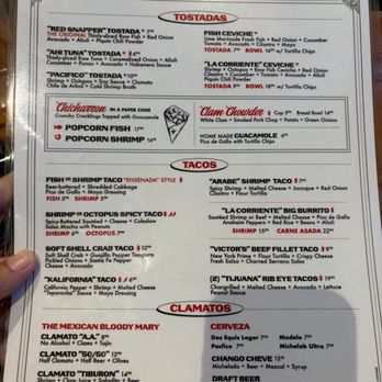 La Corriente - Menú - Seafood Near Me - Oceanside, California La Corriente - Menú - Seafood Near Me - Oceanside, California