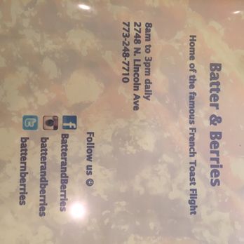Batter & Berries - menu - Breakfast & Brunch Near Me - Chicago, Illinois