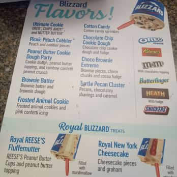 Dairy Queen Grill & Chill - Blizzard flavor menu - Ice Cream & Frozen Yogurt Near Me - Sparks, Nevada Dairy Queen Grill & Chill - Blizzard flavor menu - Ice Cream & Frozen Yogurt Near Me - Sparks, Nevada