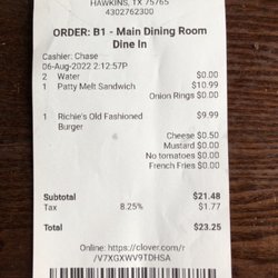 Richie's Grill & Cafe - Bill