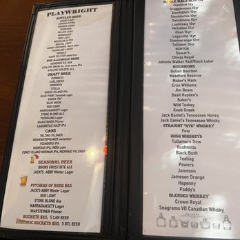 Playwright Tavern & Restaurant - Beer menu - American Near Me - New York, New York Playwright Tavern & Restaurant - Beer menu - American Near Me - New York, New York