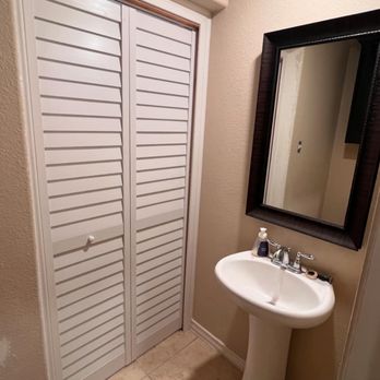 Men at Work - Closet under staircase (open wall, install door, shelving and paint) - Handyman Near Me