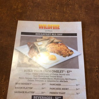 Wildfire Anthem - The breakfast menu. - Bars Near Me - Henderson, Nevada