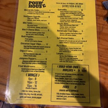The Pour House - the menu for the pour house - Wraps Near Me - Gulfport, Mississippi The Pour House - the menu for the pour house - Wraps Near Me - Gulfport, Mississippi