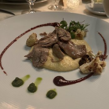 The Hobbit - 4.27 Menu - Duck Confit, Creamy Polenta, Port Wine & Dried Cherry Sauce, Sugar Snap Pea & Rosemary Emulsion - French Near Me - Orange, California The Hobbit - 4.27 Menu - Duck Confit, Creamy Polenta, Port Wine & Dried Cherry Sauce, Sugar Snap Pea & Rosemary Emulsion - French Near Me - Orange, California