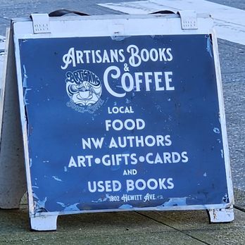 Artisans Books & Coffee - Sidewalk signage (3/17/24) - Coffee & Tea Near Me - Everett, Washington Artisans Books & Coffee - Sidewalk signage (3/17/24) - Coffee & Tea Near Me - Everett, Washington